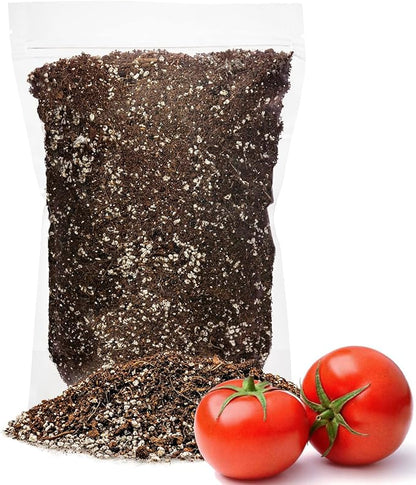 GARDENERA Premium Organic Soil Mix for Tomatoes - Formulated to Promote Root Growth, Fruit Development and Optimal Drainage - 2 Quart