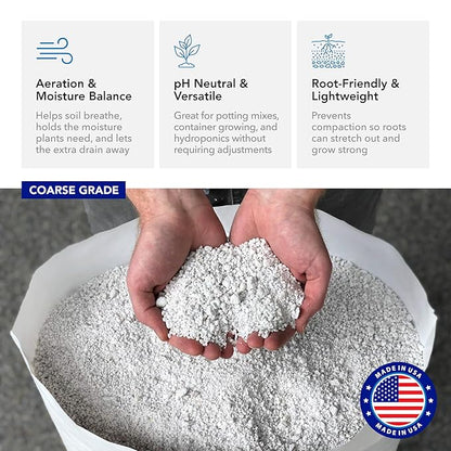 Supreme Perlite Coarse Horticultural Perlite for Potting Soil, Seed Starting, Propagation, Organic Gardening & Soil Aeration, 4 Cu Ft Bag