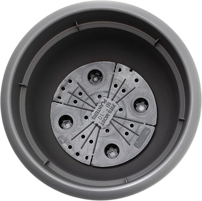 Bloem Ariana 8" Charcoal Round Self-Watering Resin Planter Pot - Rolled Rim Indoor and Outdoor Gardening Planter