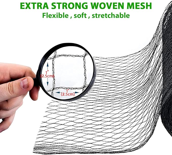 Bird Netting 25x100ft,1" Mesh Garden Netting Pest Barrier for Plants, Fruit Trees, Vegetables, Extra Strong Woven Mesh Poultry Net for Chicken Run, Animal Fencing Against Bird, Deer,Poultry