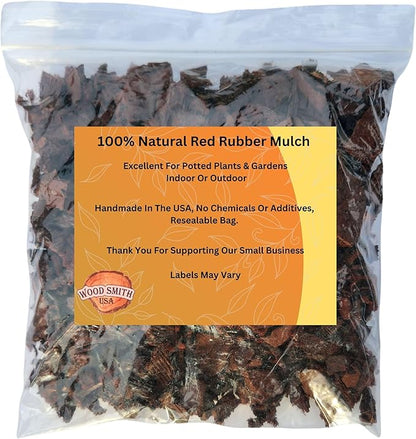 Red Rubber Mulch for Landscaping - Durable and Eco-Friendly Garden Mulch - Perfect for Garden, Potted Plants & Outdoor Decor - 2 Quarts