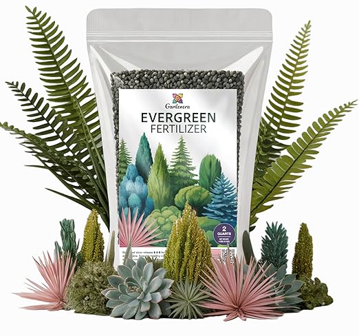 Gardenera Evergreen Fertilizer – All-Purpose Granular Plant Food for Outdoor Trees and Shrubs, Azaleas, Magnolias, Pines & Arborvitae – Slow-Release Formula (2 Quarts)