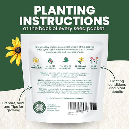 Black Eyed Susan - Large 1 Ounce Packet - 100,000 Flower Seeds for Planting - Rudbeckia hirta