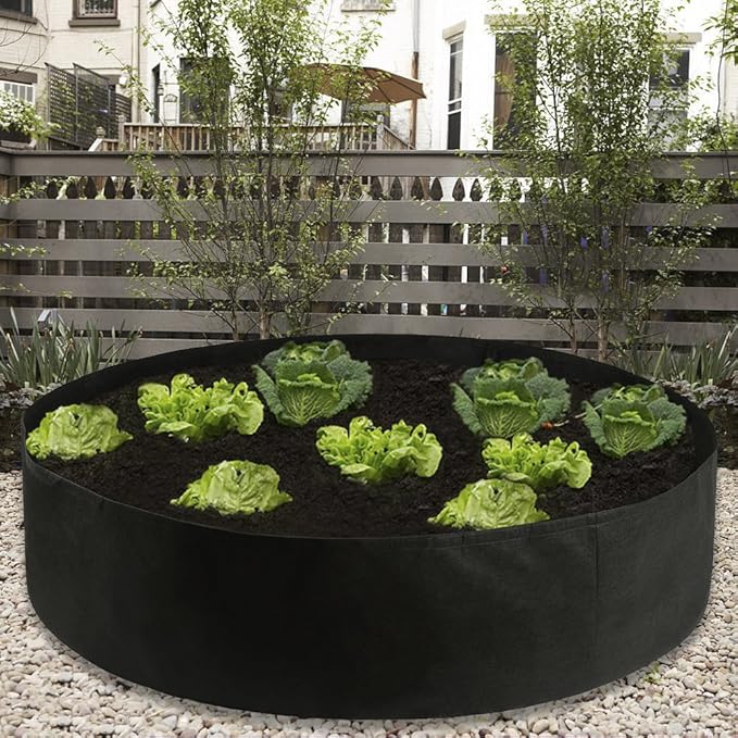 Round Fabric Garden Plant Bed,50 Gallon Garden Fabric Grow Bag,Garden Vegetable Bed Planting Container Planter for Plants, Flowers, Vegetables