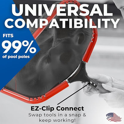ProTuff 23" Fine Pool Net for PROS – “490 Promise” Unlimited Unconditional Replacement – Cleans 3X Faster Than Vacuum – Wide Pool Skimmer Net with Deep Bag for Easy Maintenance of Leaves, Bugs, Debris