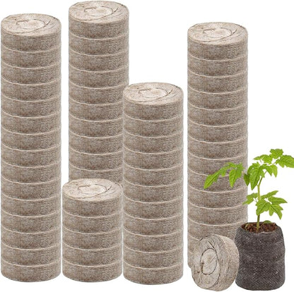 Legigo 100 Pcs 30mm Peat Pellets Seed Starter Soil Pods- Seedling Soil Block Peat Pods for Seed Starting, Compressed Seed Pod Starter Plugs for Garden Plant Cuttings Herb Flower and Vegetables