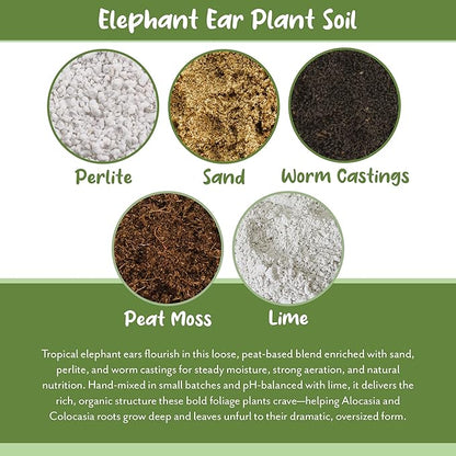 Soil Sunrise Elephant Ear Potting Soil Mix (8 Quarts) Colocasia and Alocasia Potted Plant Blend
