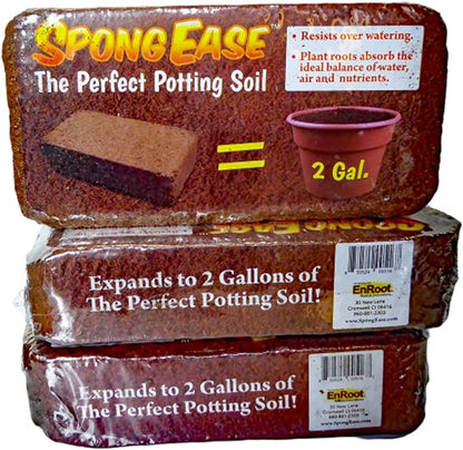 Coco Coir Brick, Makes 2 gals Potting Soil for seedlings, Rooting, Vegetables, Berries, Roses, Orchids, House Plants, hydroponics, Worm Farms, Animal Bedding (3 Pack)