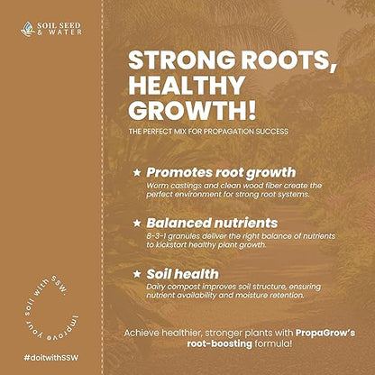 Soil Seed & Water PropaGrow Organic Rooting & Propagation Soil Mix – Soil Blend for Clones, Cuttings & Transplants - OMRI Listed