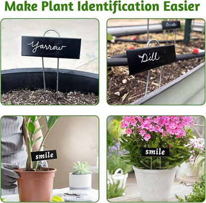 20 PCS Metal Plant Labels for Outdoor Garden Weatherproof, Reusable Metal Plant Markers, for Plants Herb Seedlings Flowers (Black)