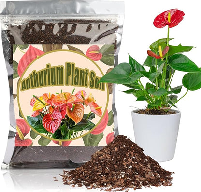 All-Natural Potting Soil for Anthurium & Indoor Plants 1qt - Enhanced Drainage, No Additives | Premium Indoor Plant Soil Mix