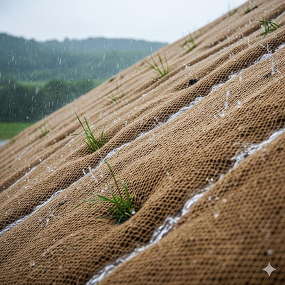 Jutemill, Jute Burlap Netting mesh 48 Inch X 15 Feet 60 sq ft Gardening Burlap Erosion Control Liners, Loose Weave Jute-Burlap for Raised Bed, Seed Cover, Slope Soil Saver and Garden Blanket, 48W X15L