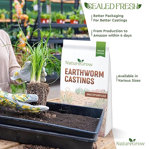 Earth Worm Castings 20LB - Organic Fertilizer Includes Humic Acid - Pure Worm Castings for Gardening