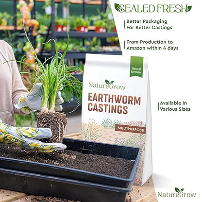 Earth Worm Castings 40LB - Organic Fertilizer Includes Humic Acid - Pure Worm Castings for Gardening