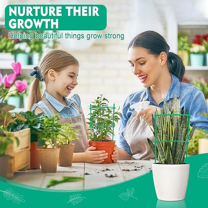36 Pack Plant Support Stakes for Indoor Plants Stackable Plant Sticks Support with Adjustable Cages Green Trellis for Potted Plants (XSX-ZWZJ-1, Plant Support Stakes, 36, ZWZJ-1)