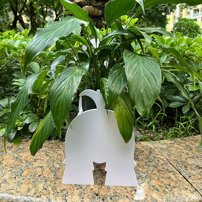 Light Of The City Dog Planter Plant Pot, Flower Pot Planter Pots for Outdoor Garden Decoration, Shih Tzu Gifts White Plant Storage Container Holder Office Home Indoor Decor Gift for Dog Lovers