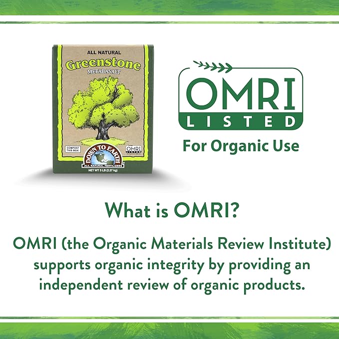 Down To Earth All Natural Fertilizers Organic Greenstone Metabasalt - Soil Amendment with Trace Minerals, Iron, Calcium, Magnesium, 5 lb