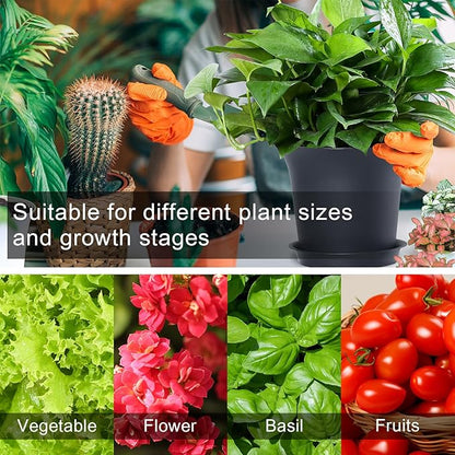 Planter Pots 8 Packs, 7.2 Inches Flower Pots with Drainage Holes & Trays, Ideal for Succulents, Herbs, Flower, African Violet, Garden Plant Pots for Home Garden Kitchen Decor (Dark Grey-2)