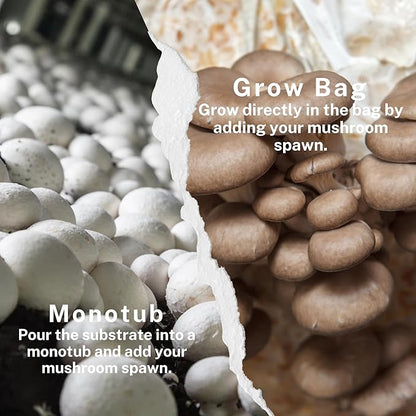 Premium Ready-to-Use Mushroom Substrate - 5 LB Mix with Coco Coir, Vermiculite, Gypsum, Sterilized Substrate Ideal for Mushroom Growing