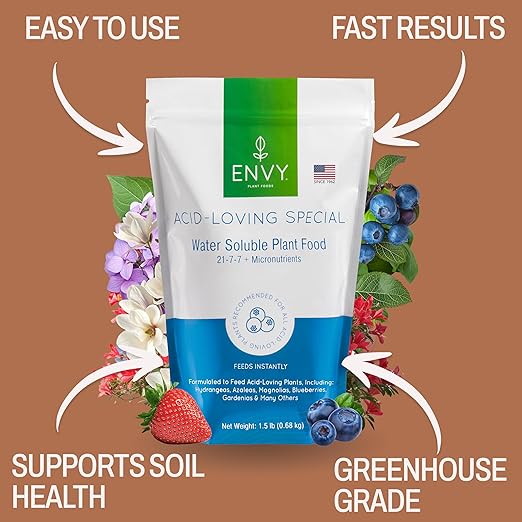 ENVY Plant Foods Acid-Loving Special | Water Soluble Fertilizer | Hydrangea, Azalea, & Berry Plant Food (3lb x3)