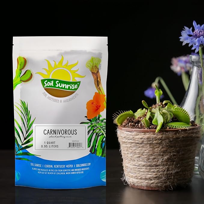 Soil Sunrise Carnivorous Plant Potting Soil Mix (1 Quart) Ideal Additive for Venus Fly Traps, Sundews, and Pitcher Plants