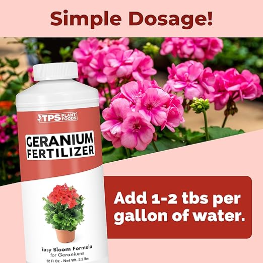 Geranium Fertilizer, Complete Grow and Flowering Liquid Geranium Plant Food, 32 oz (1 Quart)