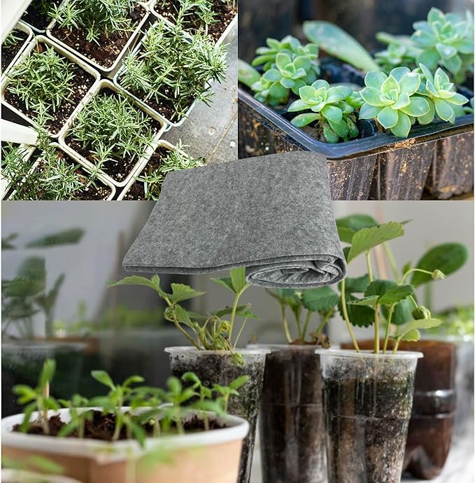 Capillary Mat Automatic Watering System for Plants 4 FT by 5.2 FT, Capillary Matting for Plants Indoor Self Watering System Seed Mat Include 20Pcs Plant Labels