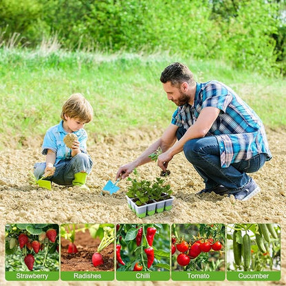 Backyard Expressions 5-Pack Silicone Seed Starter Kit – Reusable 60-Cell Planting Trays with Easy Push-Out Design for Indoor Garden Seedlings