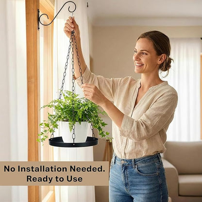 Shinehola 2 Pack Hanging Planters for Indoor Outdoor Plants 9", Plant Hanger Indoor | Metal Hanging Plant Holder, Hanging Planter Shelf, No Plant/Pot Included