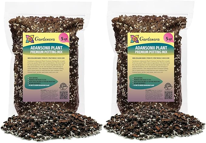 Gardenera Monstera ADANSONII Plant Soil: Expert Blend for Optimal Growth & Root Development - 10 Quart