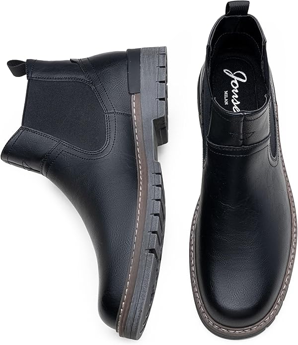Jousen Chelsea Boots Casual Slip On Ankle Waterproof Mens Boots