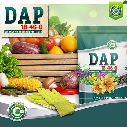 18-46-0 DAP Fertilizer - Made in USA - Nitrogen and Phosphorus Plant Food for Indoor/Outdoor Plants & Flower Gardens - Promotes Vigorous Growth and Big Blooms!
