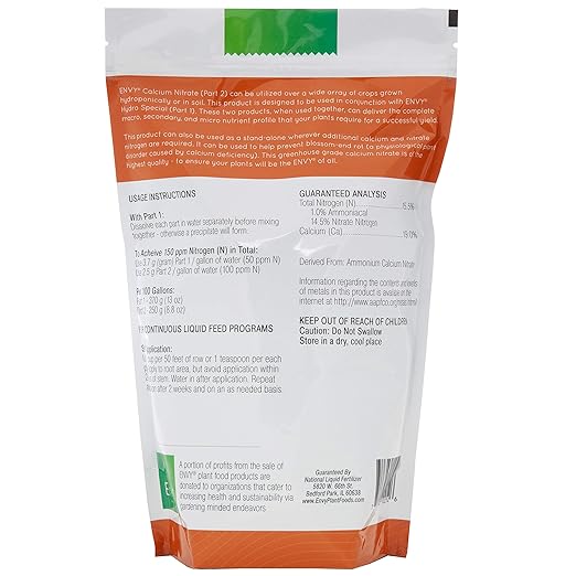ENVY Solution Grade Calcium Nitrate (15-0-0) Prevents Blossom End-Rot from Calcium Deficiency in Tomatoes & Peppers (3.0 lb x 3)