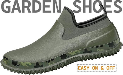 TENGTA Unisex Waterproof Garden Mud Shoes Mens Rubber Gardening Rain Boots for Women Car Wash Footwear