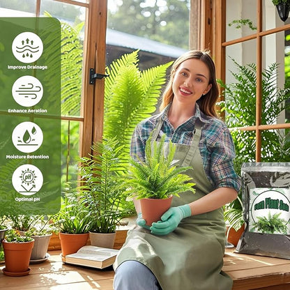 Potting Soil Mix for Fern 1qt, Custom Hand Blended Mixture Suitable for Indoor/Outdoor Potted Fern Plant