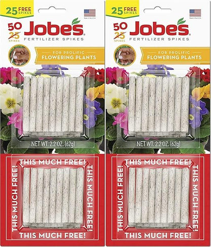 Jobe's 05231T Flowering Plant Fertilizer Spikes 10-10-4, Multicolor - 2 Pack
