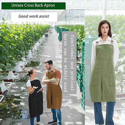 Pottery Apron Split Leg Waterproof Unisex Crossback Apron with Large Pockets