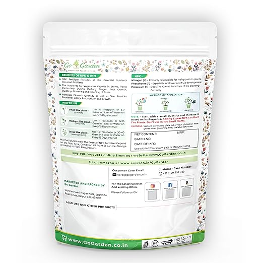 Go Garden Npk 19 19 19 Plant Food Powder for Plants and Gardening Purpose - 400 Gm