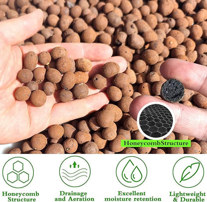 Voulosimi Clay Pebbles Hydroponic Rocks Organic Ceramsite Grow Media for Horticultural,Orchids,Drainage (3.5LB)