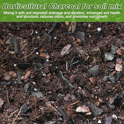 9 Quarts Horticultural Charcoal for Plants-Plant Charcoal Soil Amendment for Potting Indoor Plants, Succulent, Paphiopedilum, Bonsai, Terrarium,and Gardening