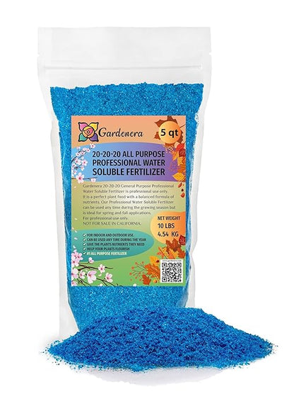 𝐁𝐄𝐒𝐓𝐒𝐄𝐋𝐋𝐄𝐑 20-20-20 Water-Soluble Fertilizer – Powder for Liquid Plant Food for Indoor & Outdoor Plants, Orchids, Vegetables, Lawns, Flowers – 20 20 20 Fertilizer - 5 Quarts