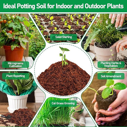 Legigo 50 Pcs 40mm Coco Coir Pellets Seed Starter Soil Mix- Organic Coconut Coir Potting Soil Pods for Seedling, Coco Peat Soil Discs for Indoor & Outdoor Plants Bonsai Herbs Vegetables and Flowers