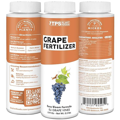 Grape Fertilizer for Grape Vines, Great for All Varieties Including Concord, Thompson Seedless, Chardonnay, and More, Liquid Fertilizer by TPS Plant Foods, 8 oz (250mL)