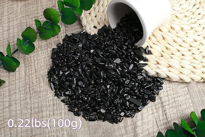 ZHIYUXI Obsidian Crystal Vase Filler Crystal Chips Stone for Decoration Succulent Plants Vase Fish Tank Gravel Crushed Crystals Chips Gemstone Polished Healing Crystals Quartz Home Decor Gem Stones
