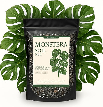 Monstera Soil/Premium Potting Mix – Organic Blend for Healthy Growth | Perfect Drainage & Aeration | Nutrient-Rich | Monstera Deliciosa, Borsigiana, Adansonii & Variegated Varieties (4 QTS)
