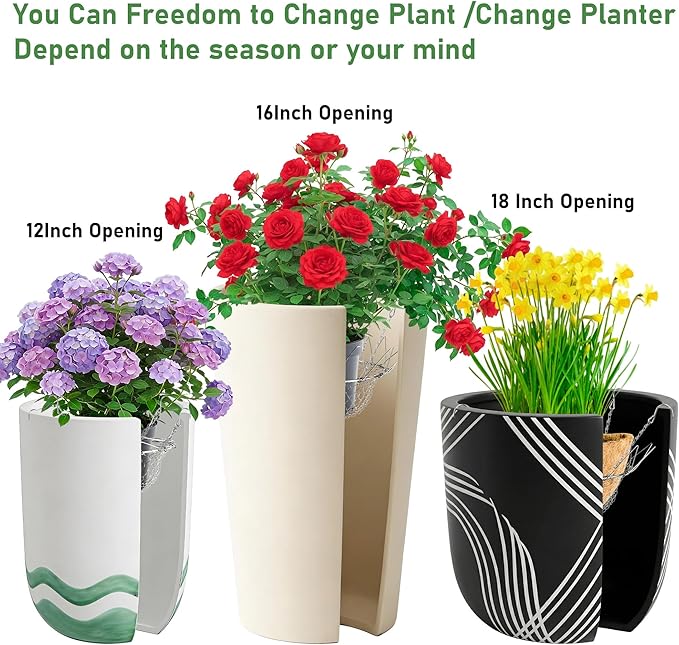 Pack 2 Adjustable Planter Insert for Pots Any Height, Plant Risers for 12-18" Wide Top Opening Pots,Wedding & Party Decor