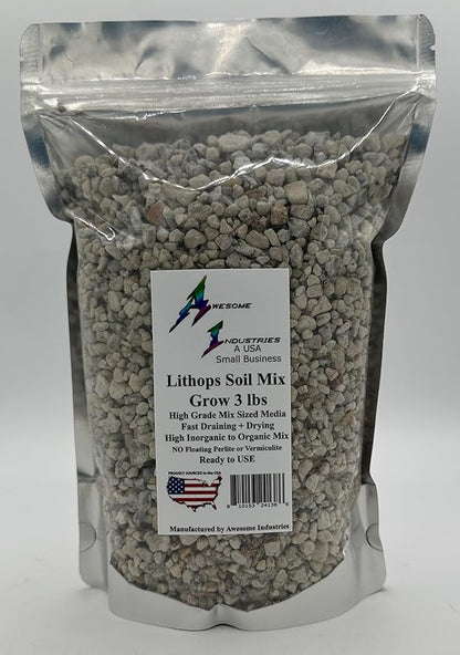 Lithops Soil Mix Perfect Potting Medium Proper Drainage Promotes Healthy Rooting Designed Specifically for Lithops (Grow Mix 2 Quarts)