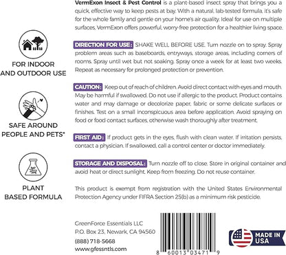 Peppermint Oil Insect & Pest Control Spray – 128oz Natural Plant-Based Bug Killer for Spiders, Ants, Flies, and Other Insects, Safe for Home & Kitchen Use