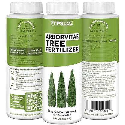 Arborvitae Tree Fertilizer for All Arborvitaes, Evergreen Shrubs and Thuja Trees, Liquid Plant Food, 32 oz (1 Quart)