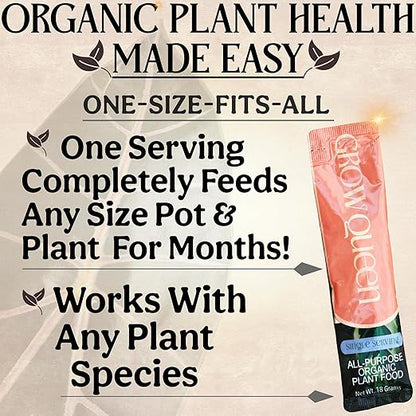 All-in-One Complete Organic Plant Food, Indoor Plant Food for Houseplants, Organic Fertilizer for Vegetable Gardens, 7 Formulated Single Servings Feeds 14 gal Fast and Slow Release